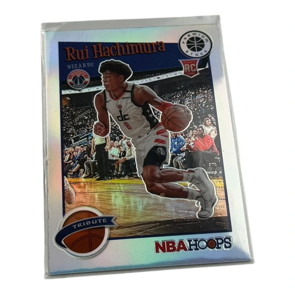 2019-20 Panini NBA Hoops Premium Stock Rui Hachimura Tribute Silver Prizm RC 300